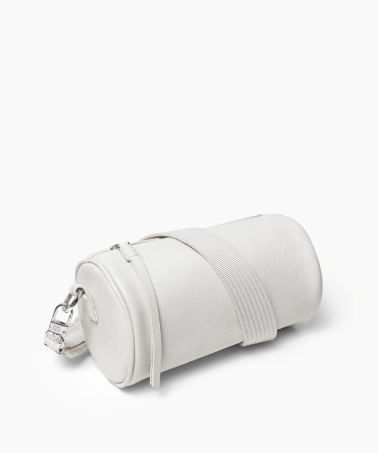 Barrel Bag in Ivory Grained Leather