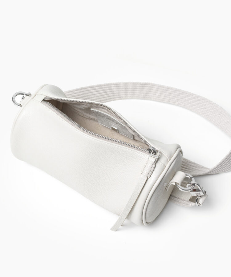 Barrel Bag in Ivory Grained Leather