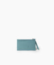 Long Zipped Card Holder in Sky Grained Leather
