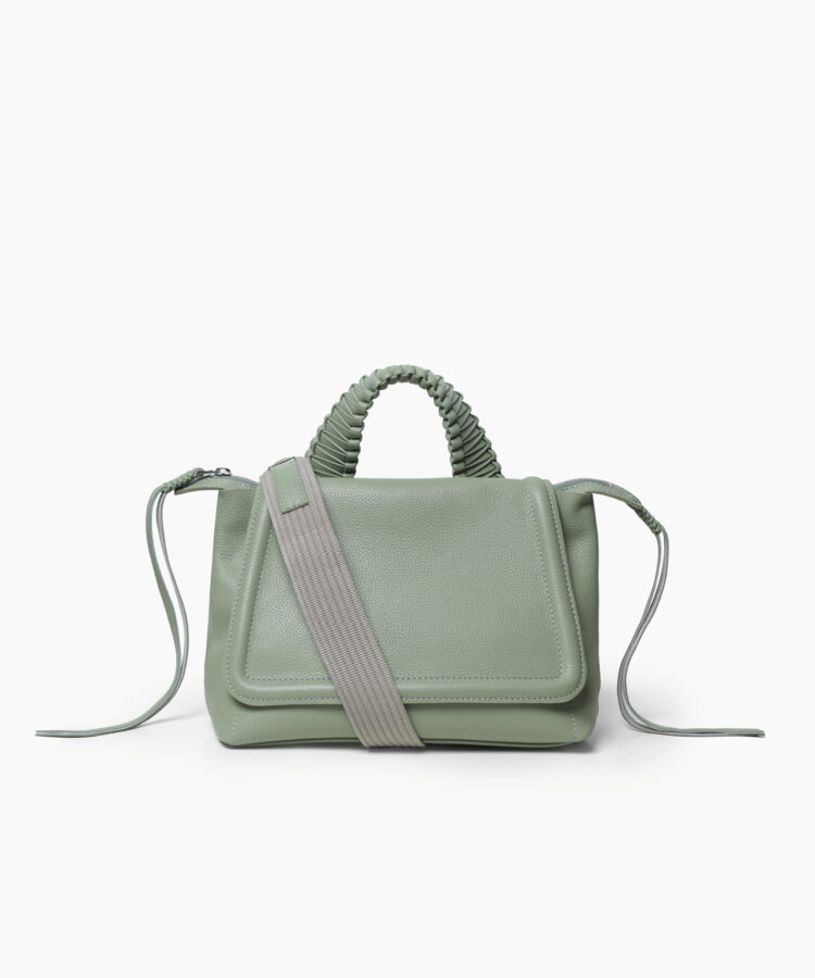 Medium Top Handle Bag in Sage Grained Leather