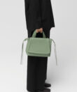 Medium Top Handle Bag in Sage Grained Leather