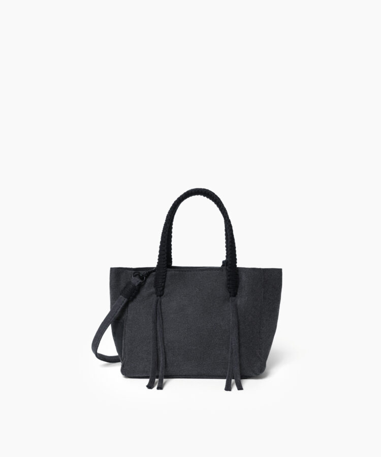 Dirty Laundry Micro Tote in Black Cotton