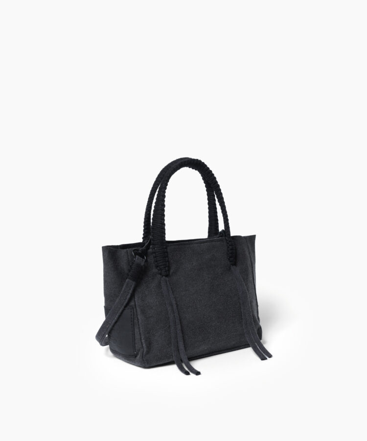 Dirty Laundry Micro Tote in Black Cotton