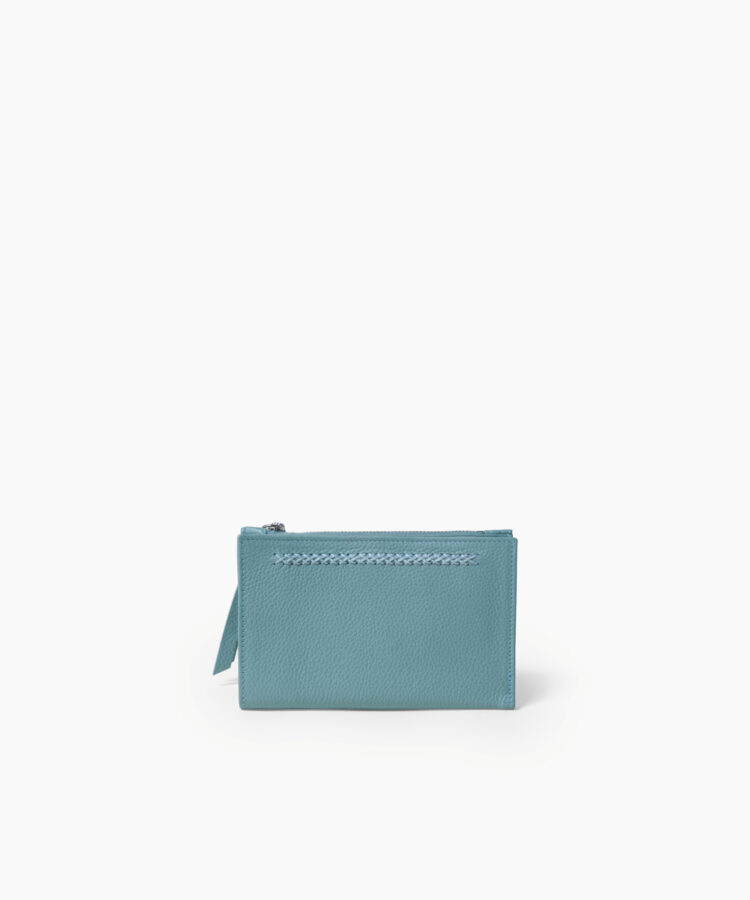 Folded Wallet in Sky Grained Leather
