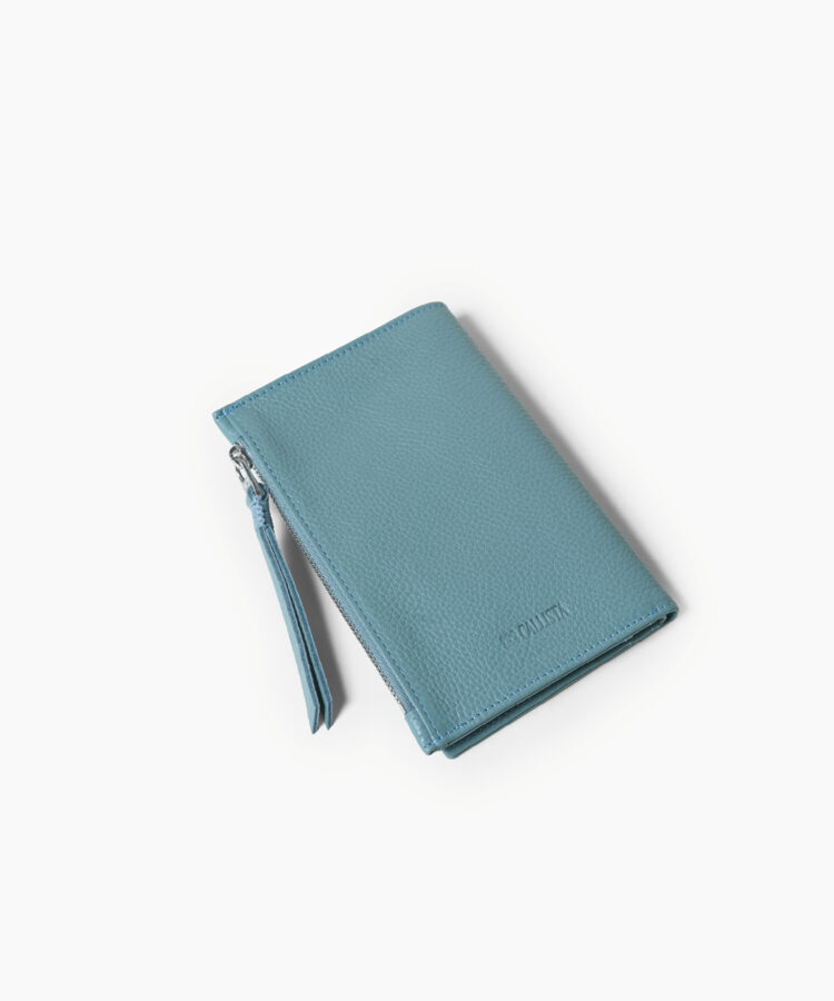 Folded Wallet in Sky Grained Leather