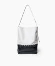 Duo Selene Bag in Black/ White Smooth Leather