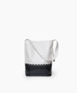 Duo Selene Bag in Black/ White Smooth Leather