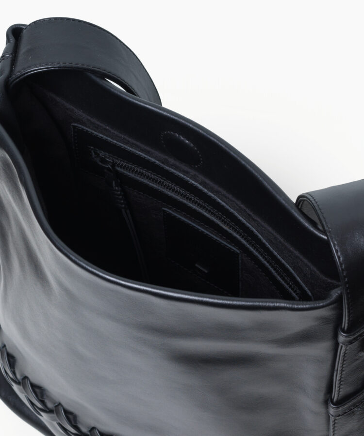 Medium Selene Bag in Black Smooth Leather