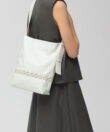 Medium Selene Bag in White Smooth Leather