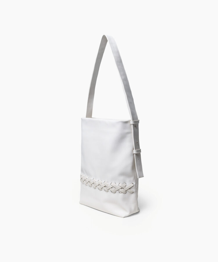 Medium Selene Bag in White Smooth Leather