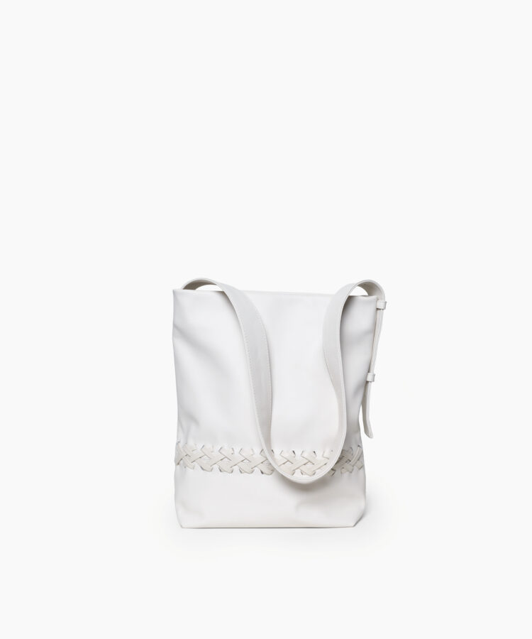 Medium Selene Bag in White Smooth Leather