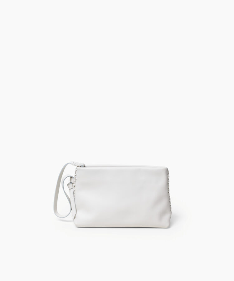 Eva Pochette in White Smooth Leather