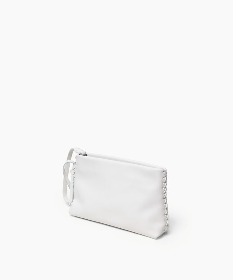 Eva Pochette in White Smooth Leather