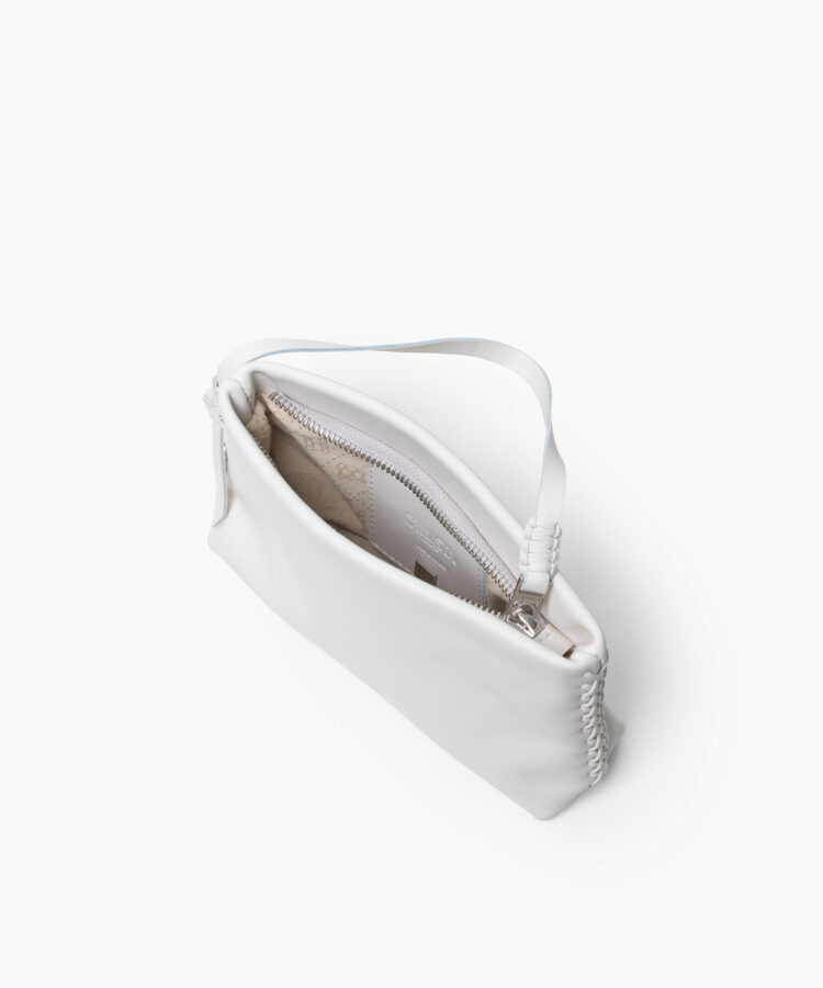 Eva Pochette in White Smooth Leather