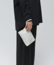 Eva Pochette in White Smooth Leather