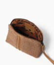 Maxi Vanity Case in Caramel Leather & Straw