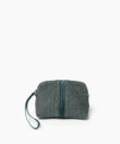 Maxi Vanity Case in Pine Leather & Straw
