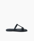 Capri Sandals in Black Smooth Leather