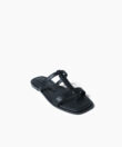 Capri Sandals in Black Smooth Leather