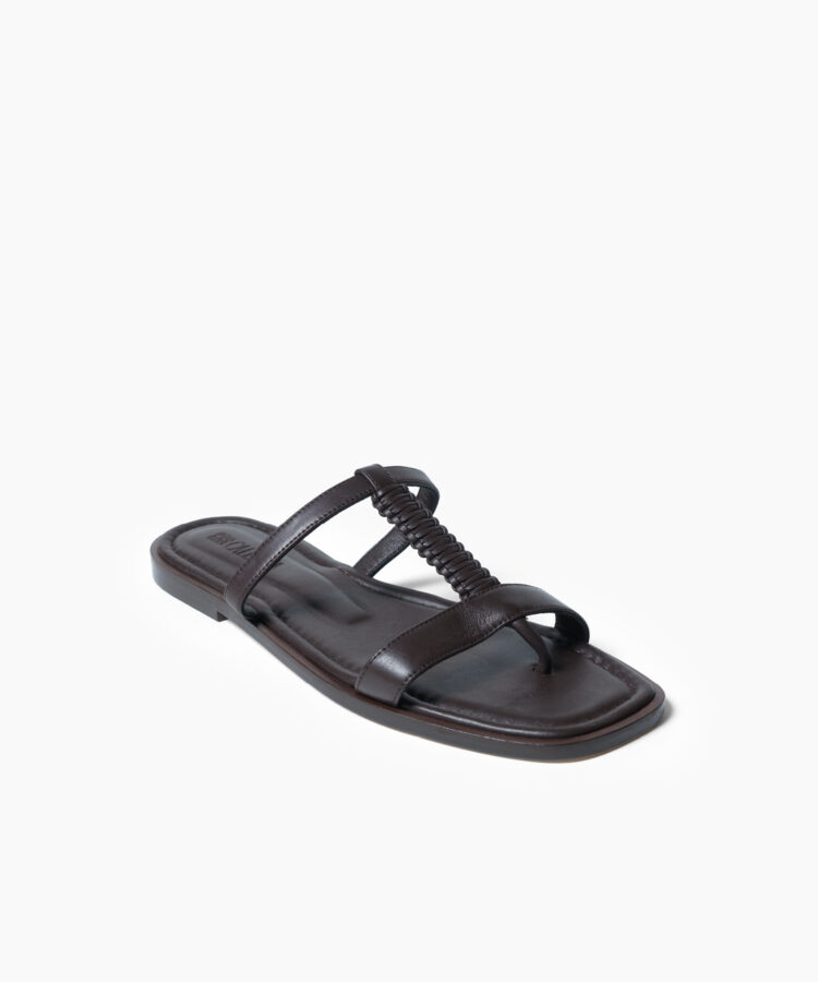 Capri Sandals in Brown Smooth Leather