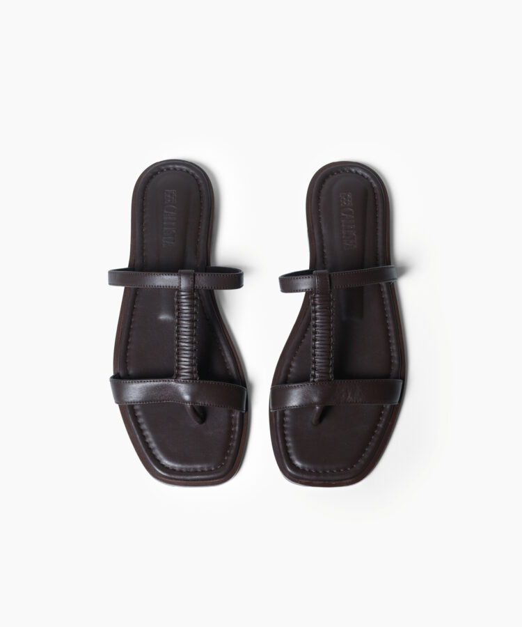 Capri Sandals in Brown Smooth Leather
