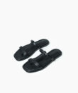 Capri Sandals in Black Smooth Leather