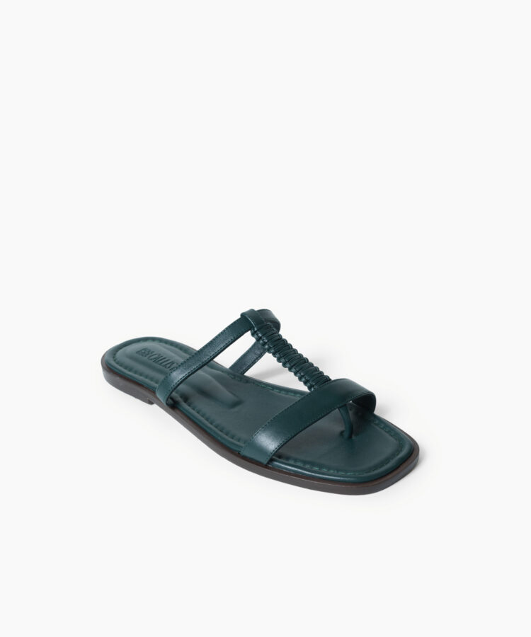 Capri Sandals in Pine Smooth Leather
