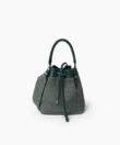 Bucket Bag in Pine Leather & Straw