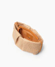 Pleated Clutch in Almond Ostrich-Effect Leather