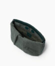 Maxi Pleated Clutch in Pine Leather & Straw