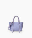 Micro Tote in Lilac Ostrich-Effect Leather
