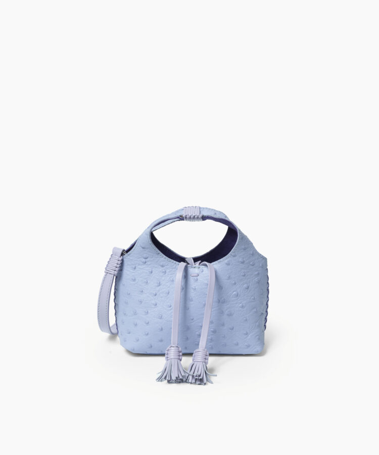 Micro City in Lilac Ostrich-Effect Leather