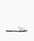 Hera Sandals in Ivory Grained Leather
