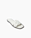 Hera Sandals in Ivory Grained Leather