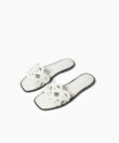 Hera Sandals in Ivory Grained Leather