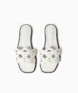 Hera Sandals in Ivory Grained Leather