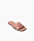 Hera Sandals in Peach Grained Leather