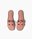Hera Sandals in Peach Grained Leather