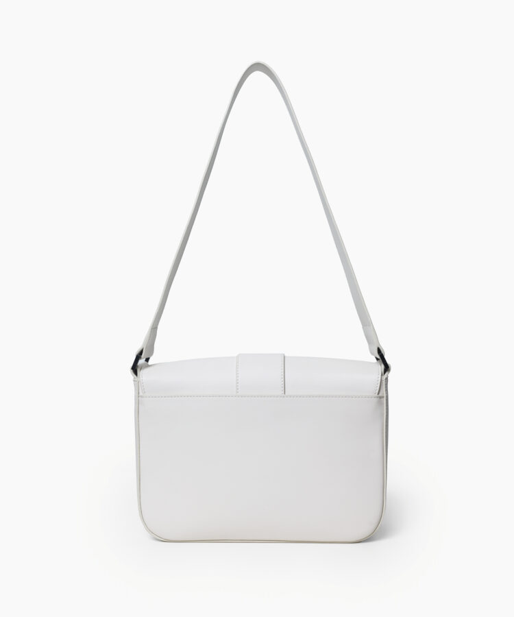 Braided Bag in White Smooth Leather