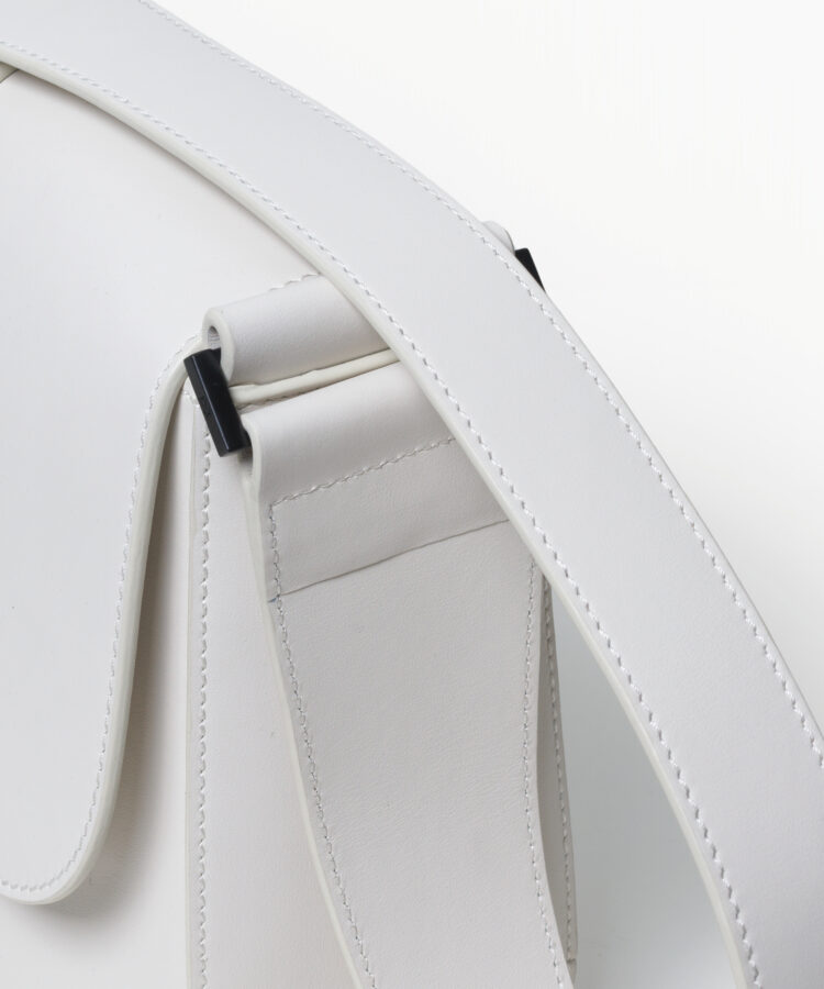 Braided Bag in White Smooth Leather