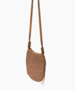 Flat Messenger in Caramel Leather & Straw
