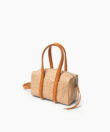 Mini Bowling in Almond Ostrich-Effect Leather