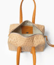 Mini Bowling in Almond Ostrich-Effect Leather