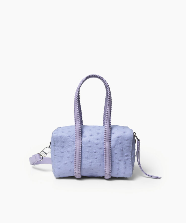 Mini Bowling in Lilac Ostrich-Effect Leather