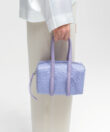Mini Bowling in Lilac Ostrich-Effect Leather