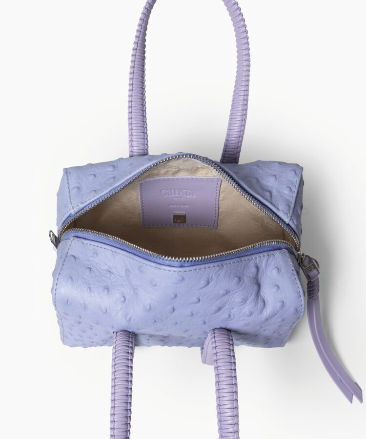 Mini Bowling in Lilac Ostrich-Effect Leather