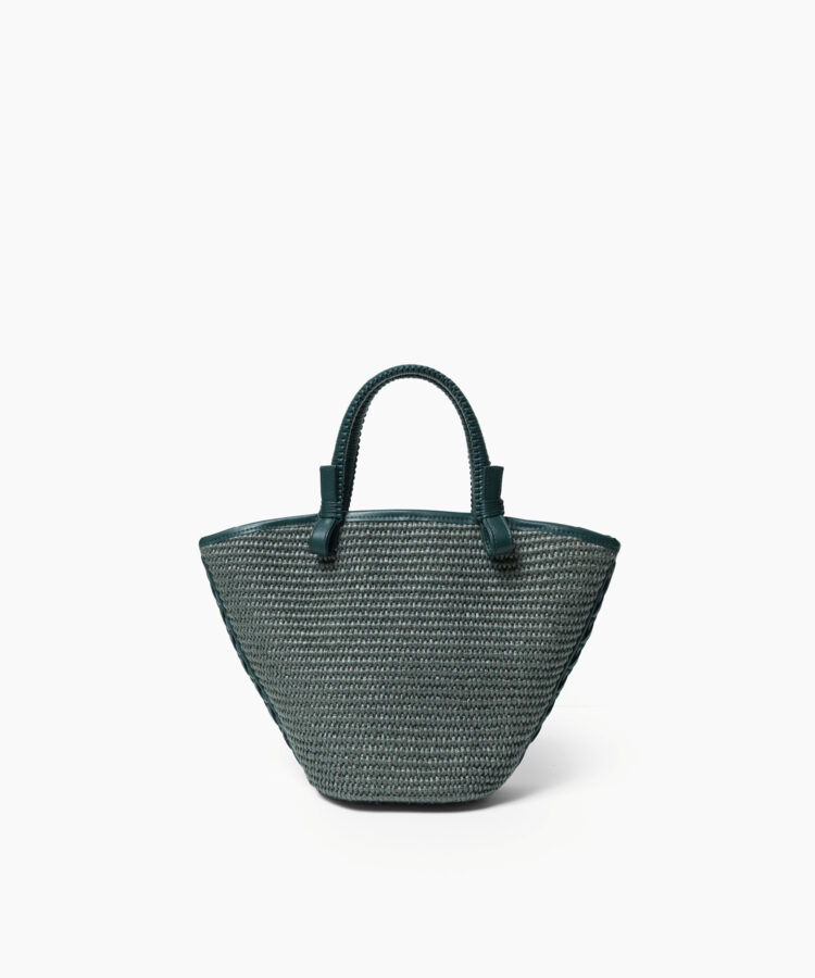 Mini Cassia Bag in Pine Leather & Straw