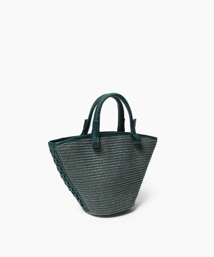Mini Cassia Bag in Pine Leather & Straw