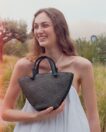 Mini Cassia Bag in Pine Leather & Straw