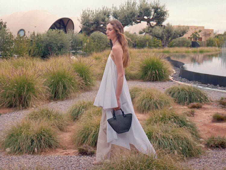Mini Cassia Bag in Pine Leather & Straw